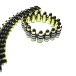 Copper and Brass 9mm Bullet Bracelet with Grey Links
