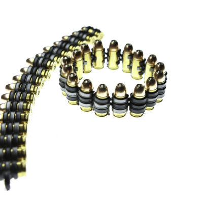 Copper and Brass 9mm Bullet Bracelet with Mixed Links