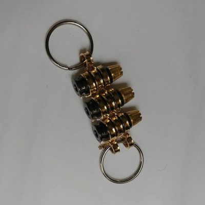 Gold Plated RIP Projectiles with Mirror Plated Cases & Gold Plated Links - Keychain