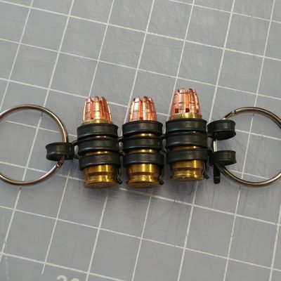 Copper 9mm RIP Ammo with Brass Cases & Black Nitride Links - Keychain