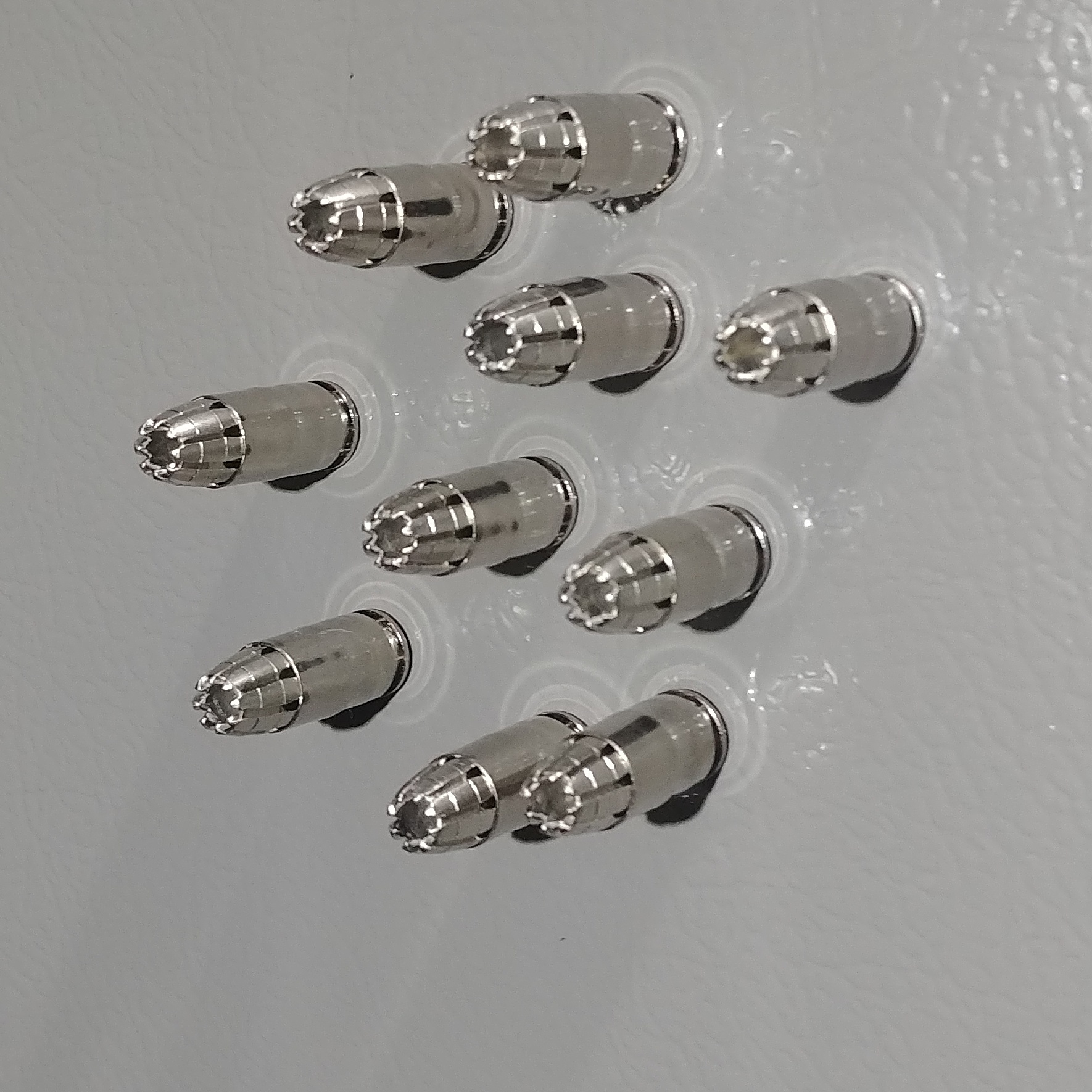 9mm Nickel Plated RIP Bullet Magnets for your fridge or toolbox - set of 10