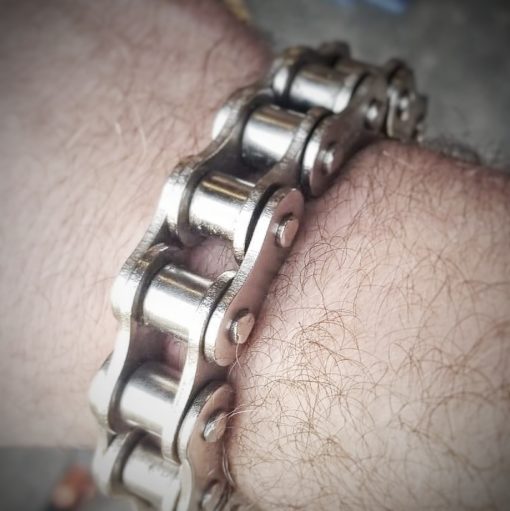 50 Nickel Plated Motorcycle Chain Bracelet - Image 3