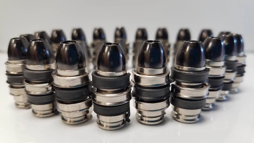 *NEW ITEM* Nickel Plated Brass Cases with Mirror DRT 9mm Projectiles